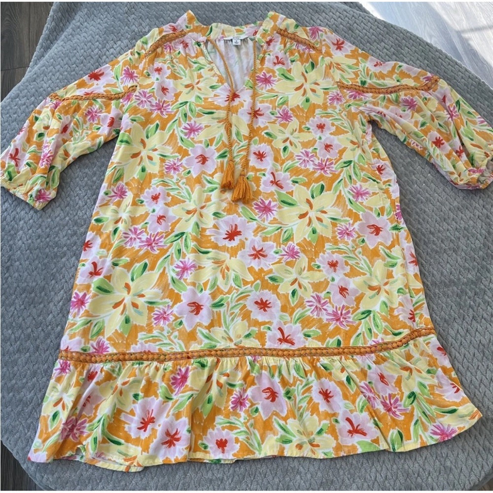 Crown Ivy Boho 3/4 Sleeve Dress Size S 4/6